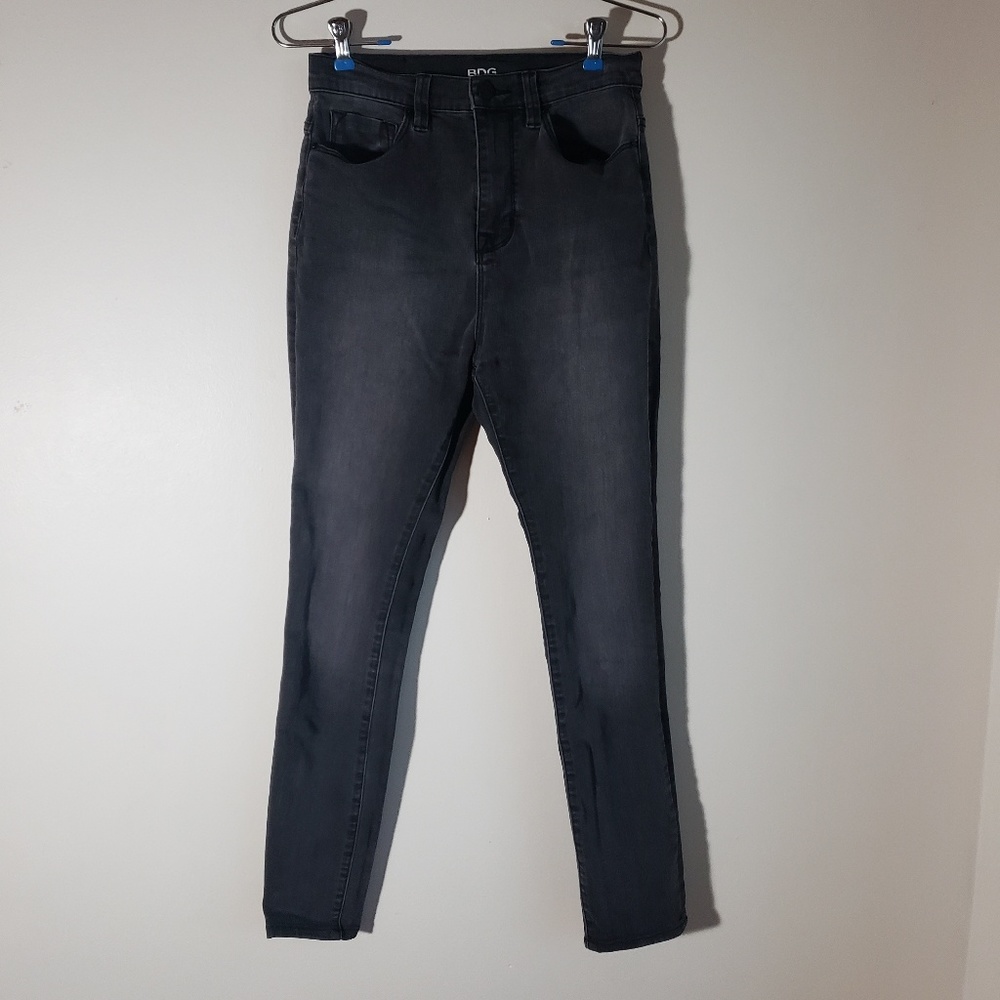 Grey high-waited skinny jeans